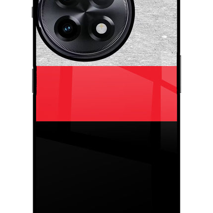 Tri Color Pattern OnePlus 11R Glass Case