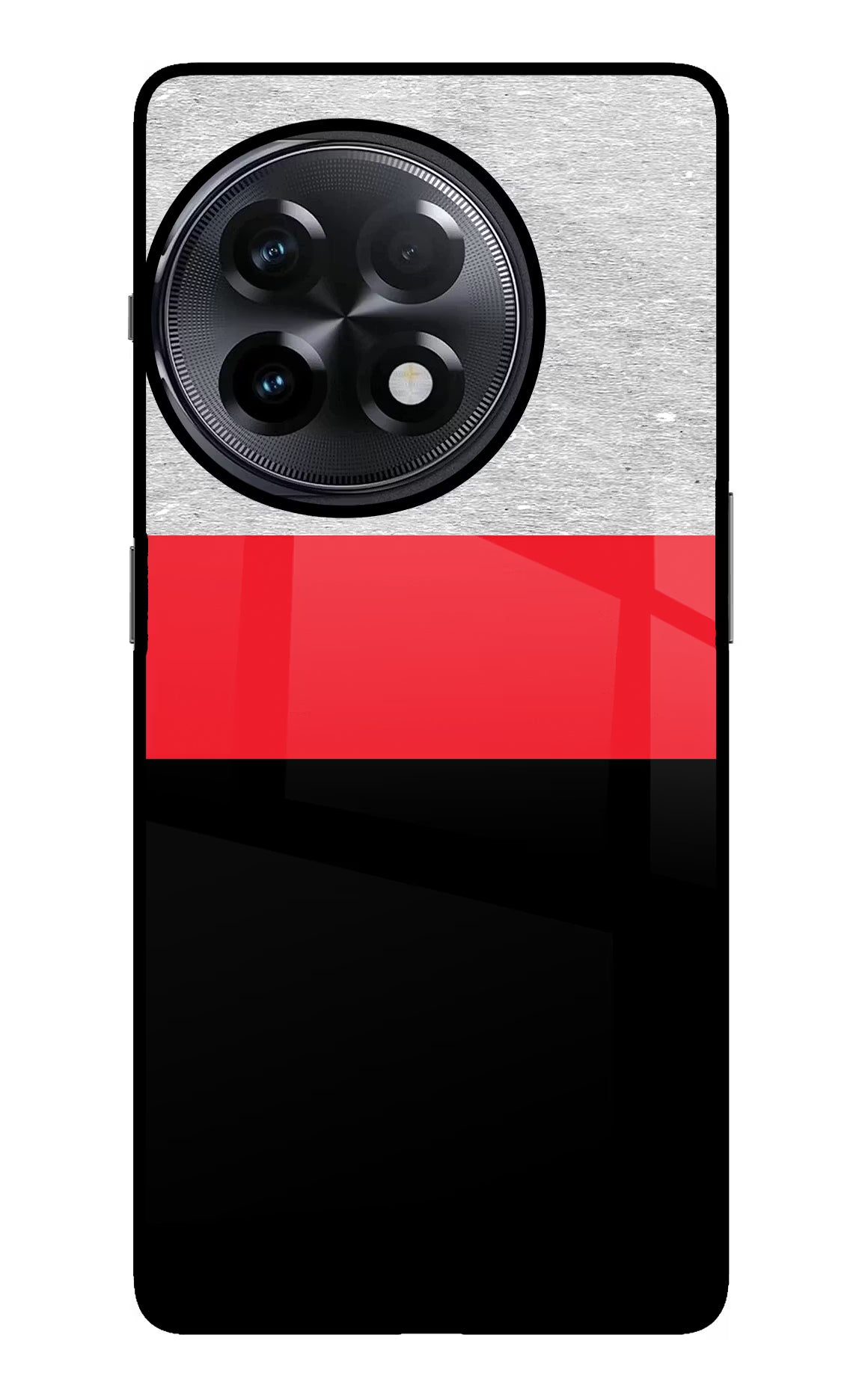 Tri Color Pattern OnePlus 11R Glass Case Back Cover by Casekaro