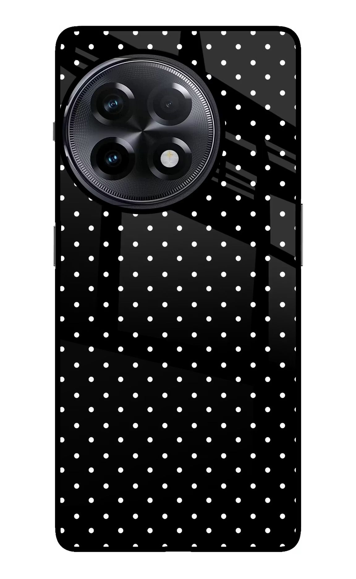 White Dots OnePlus 11R Glass Case Back Cover by Casekaro