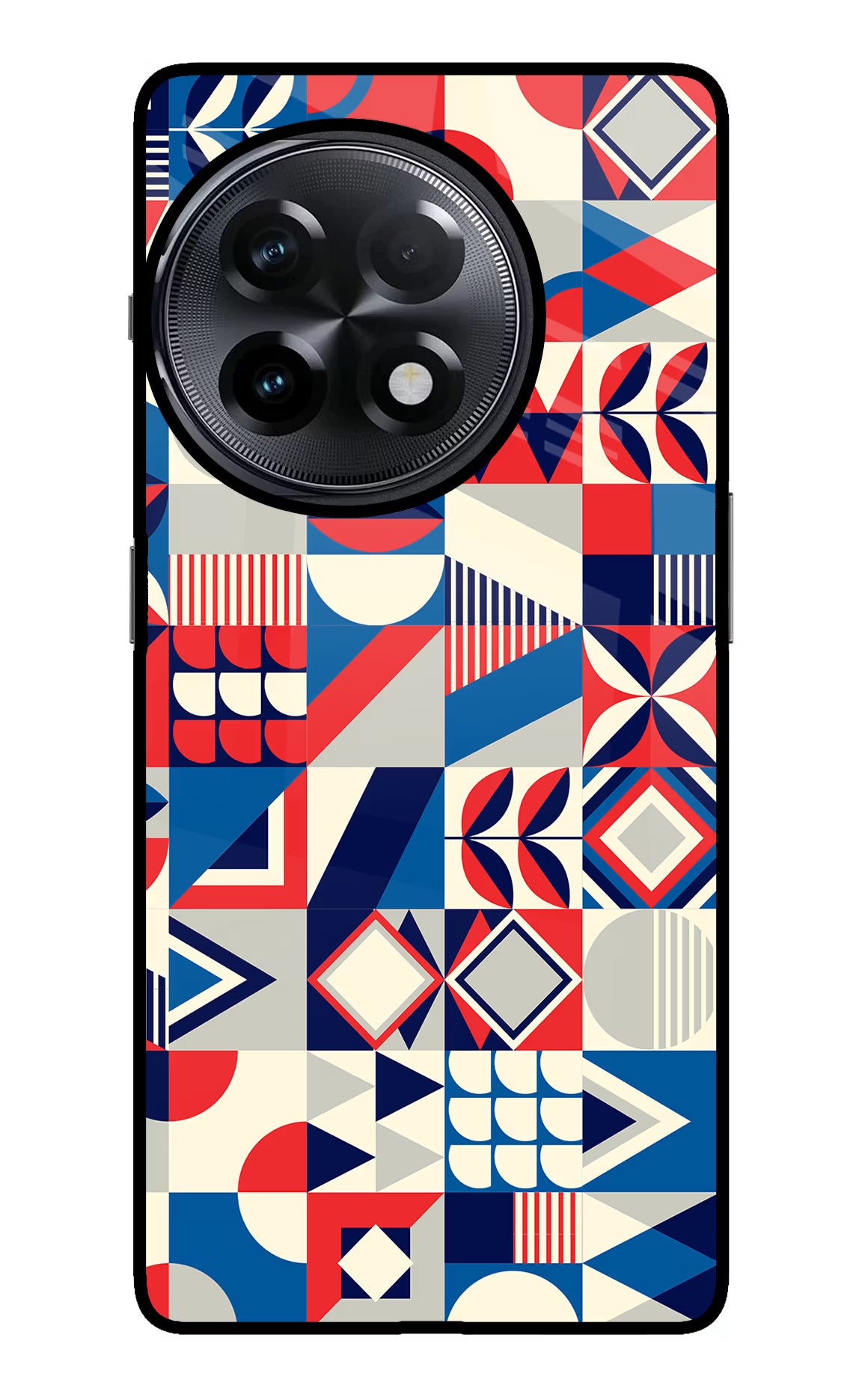 Colorful Pattern OnePlus 11R Glass Case Back Cover by Casekaro