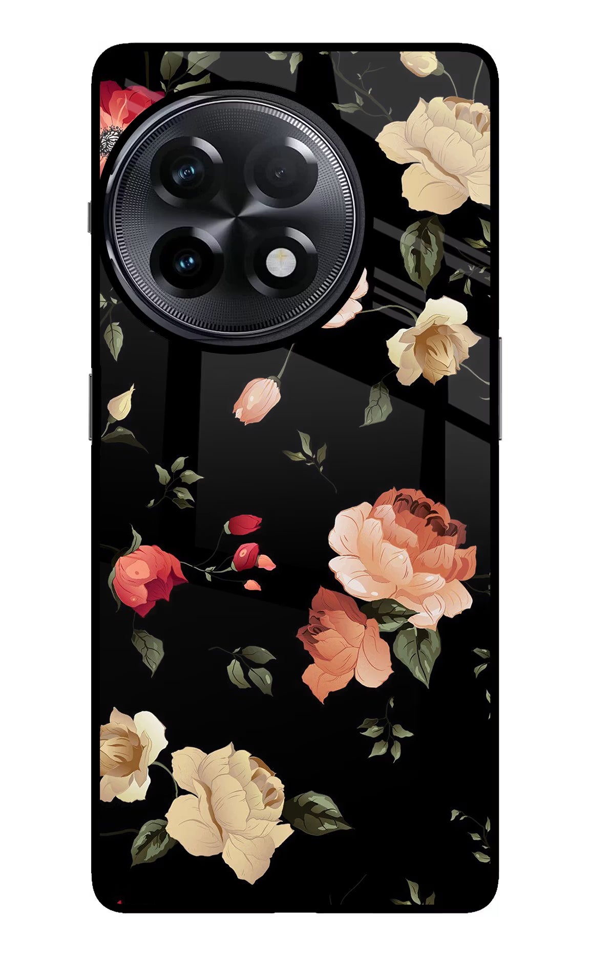 Flowers OnePlus 11R Glass Case Back Cover by Casekaro