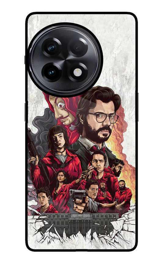 Money Heist Artwork OnePlus 11R Glass Case