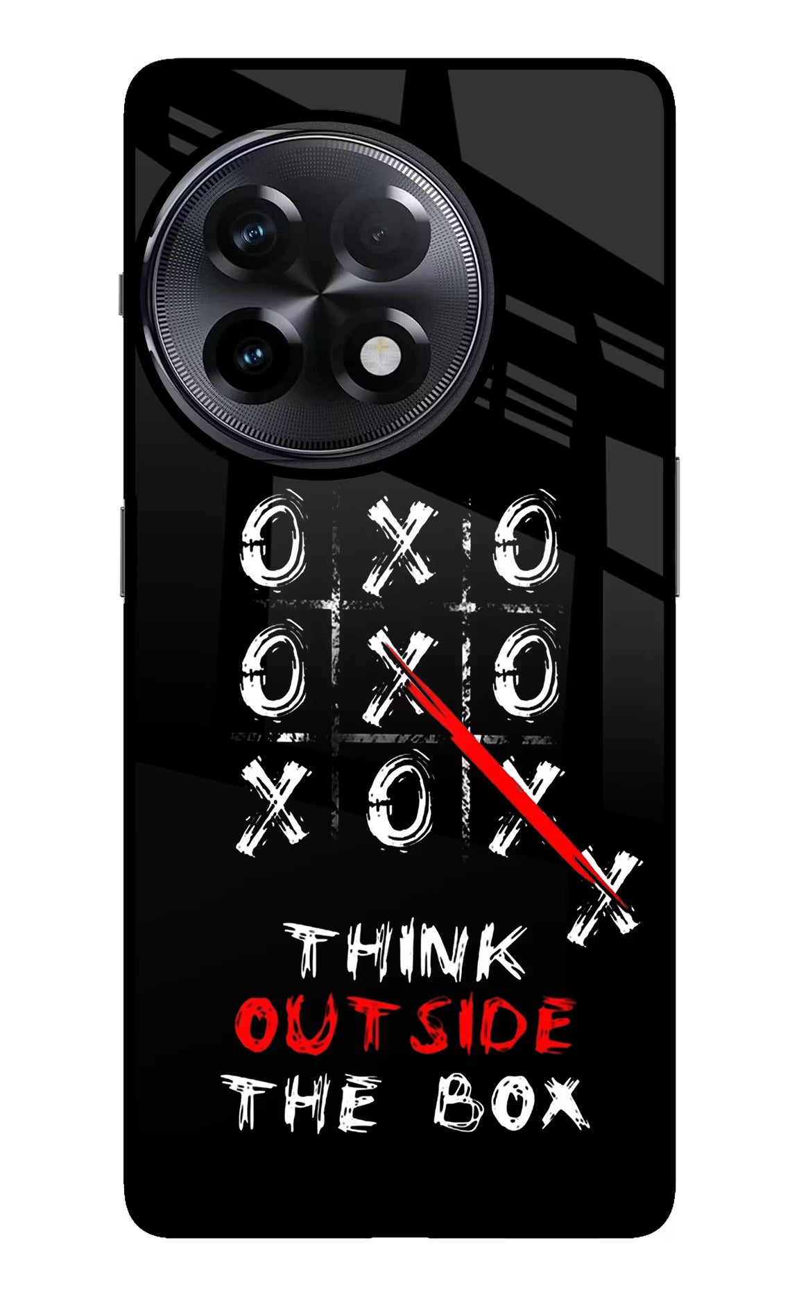 Think out of the BOX OnePlus 11R Glass Case Back Cover by Casekaro