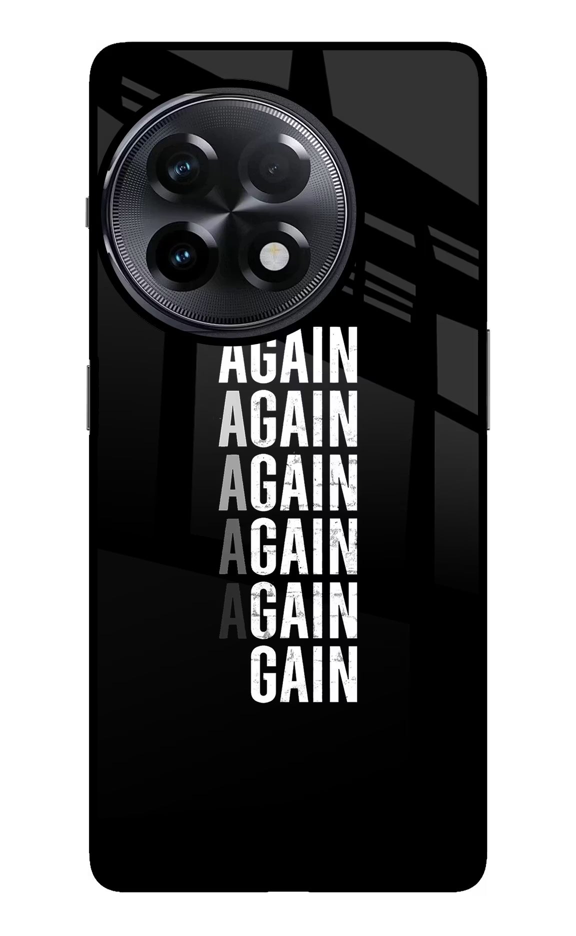 Again Again Gain OnePlus 11R Glass Case Back Cover by Casekaro