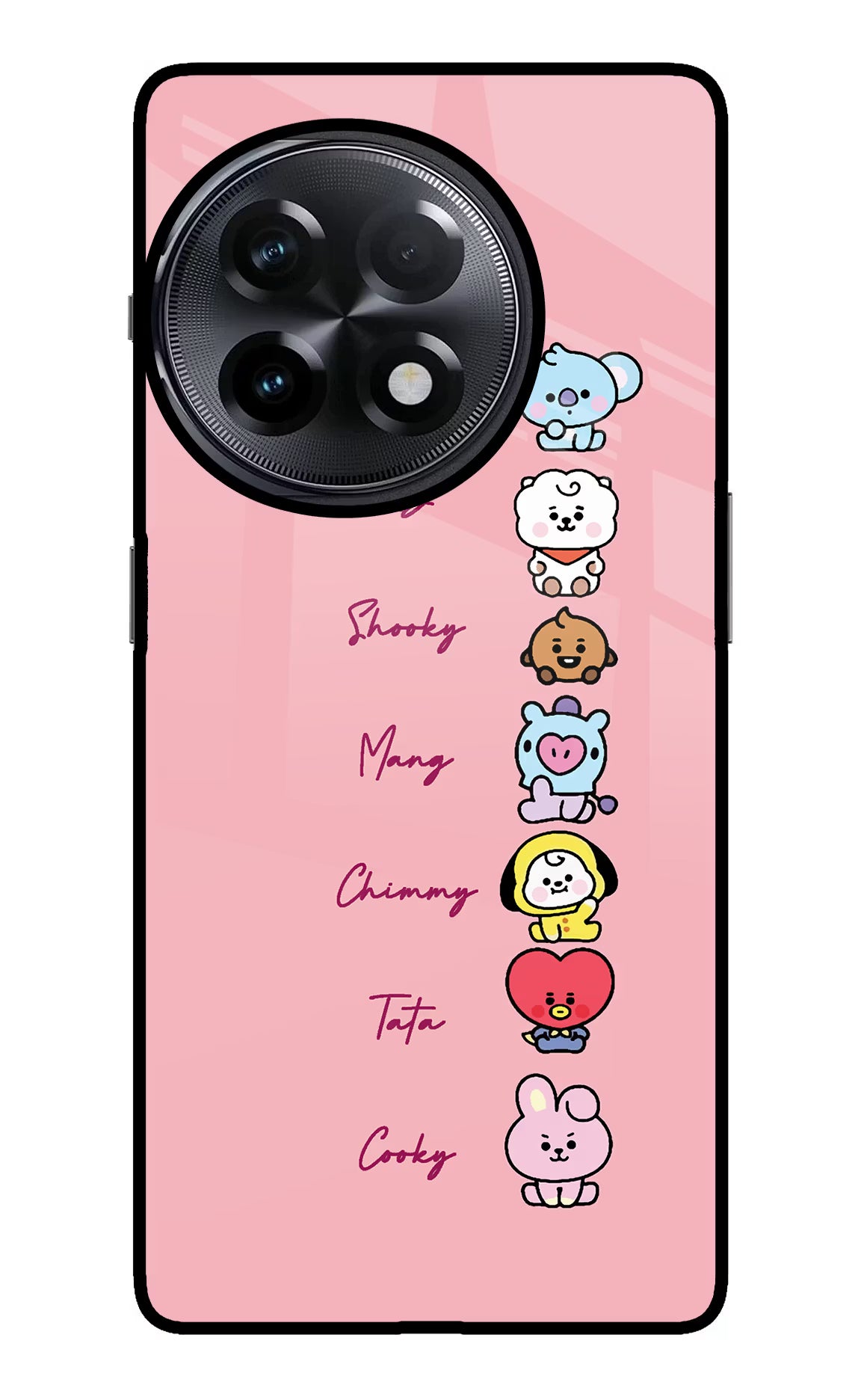 BTS names OnePlus 11R Glass Case Back Cover by Casekaro