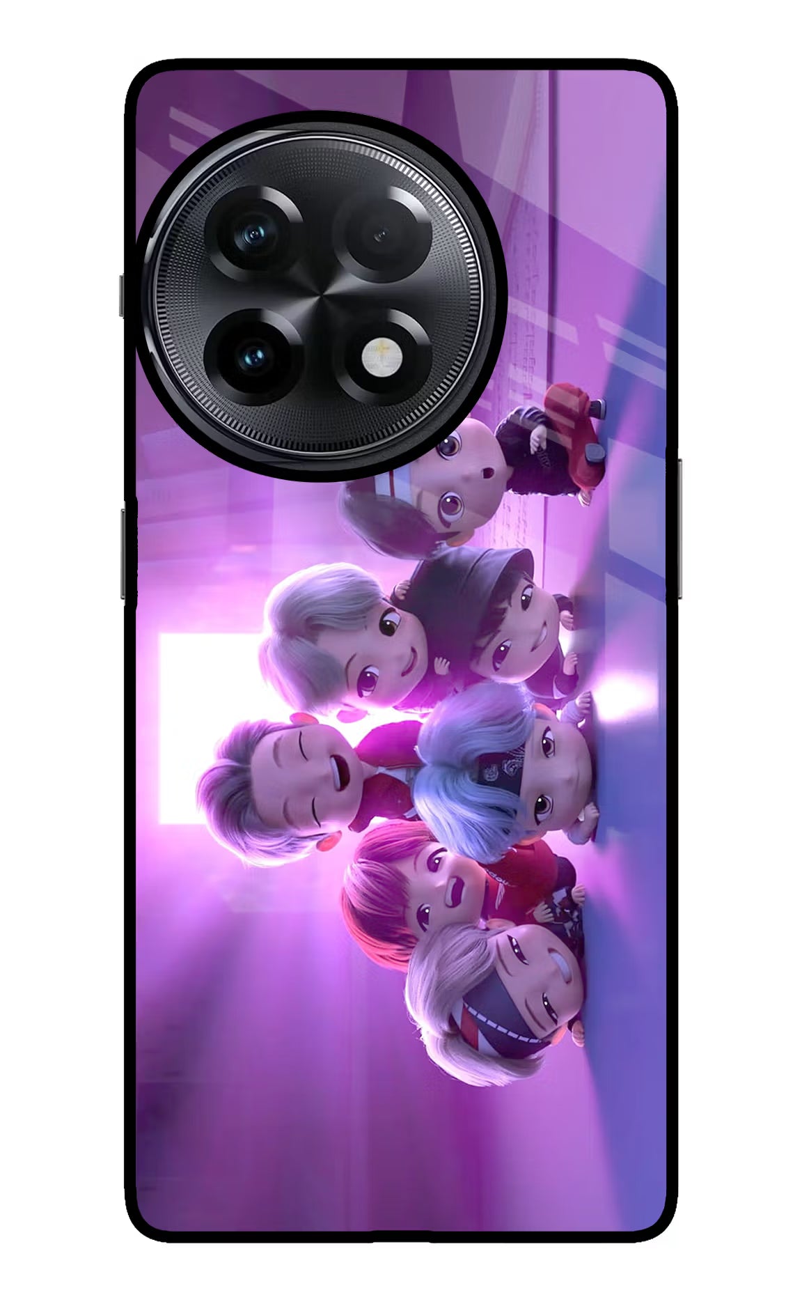 BTS Chibi OnePlus 11R Glass Case Back Cover by Casekaro