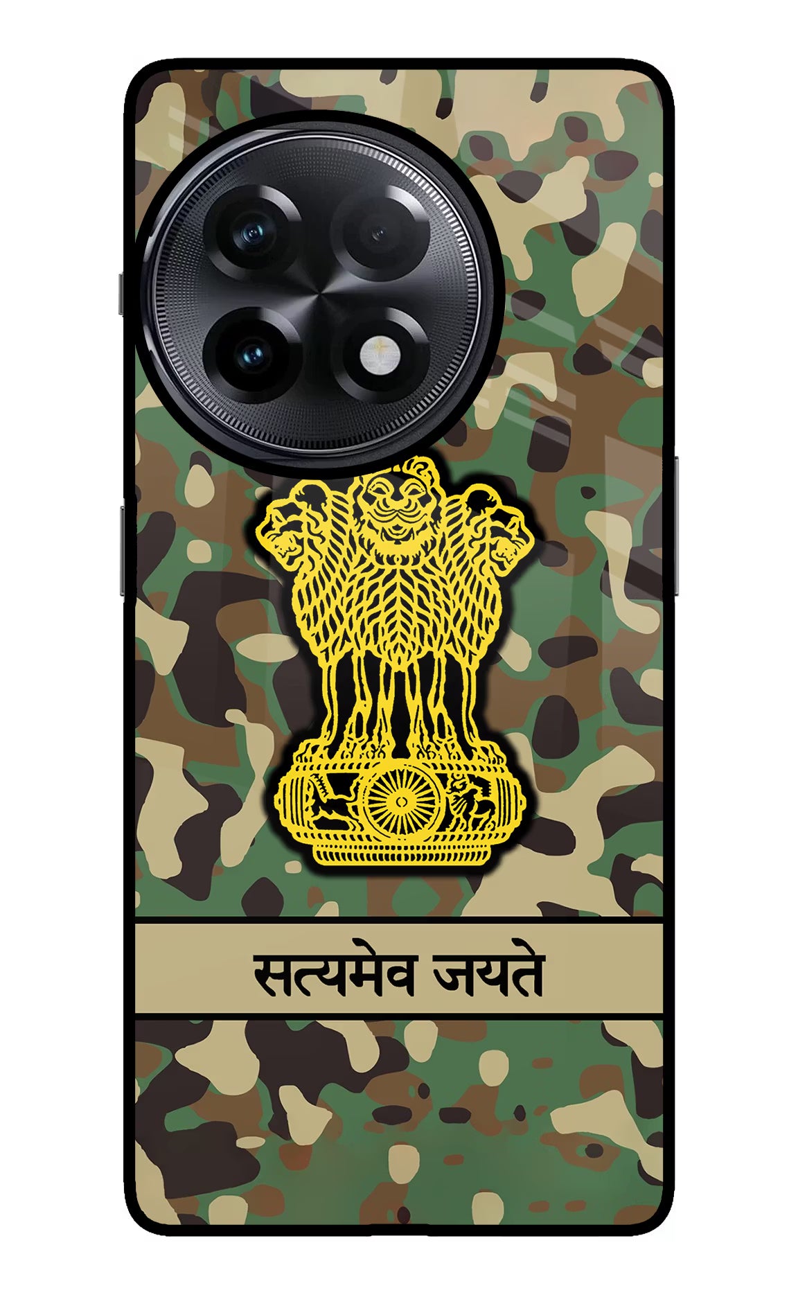 Satyamev Jayate Army OnePlus 11R Glass Case Back Cover by Casekaro