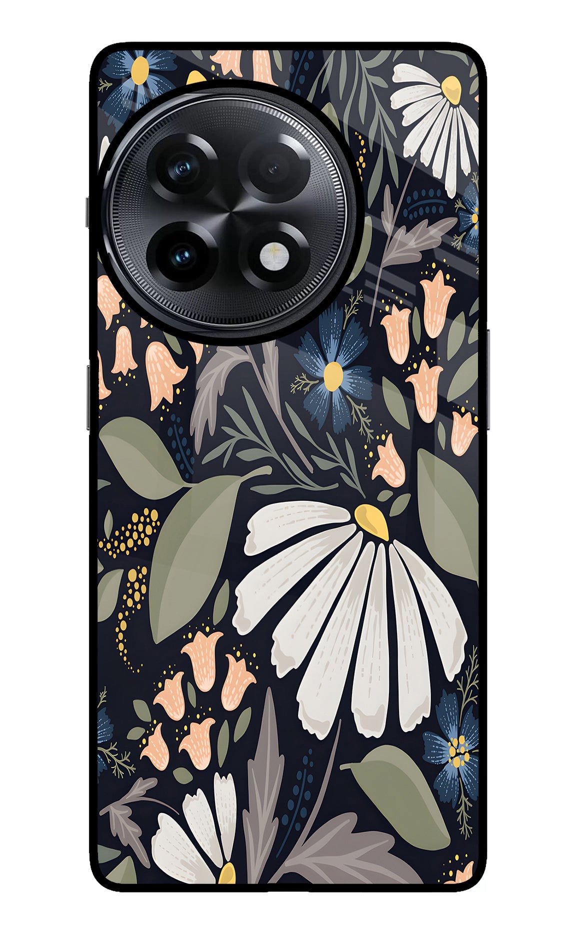 Flowers Art OnePlus 11R Glass Case