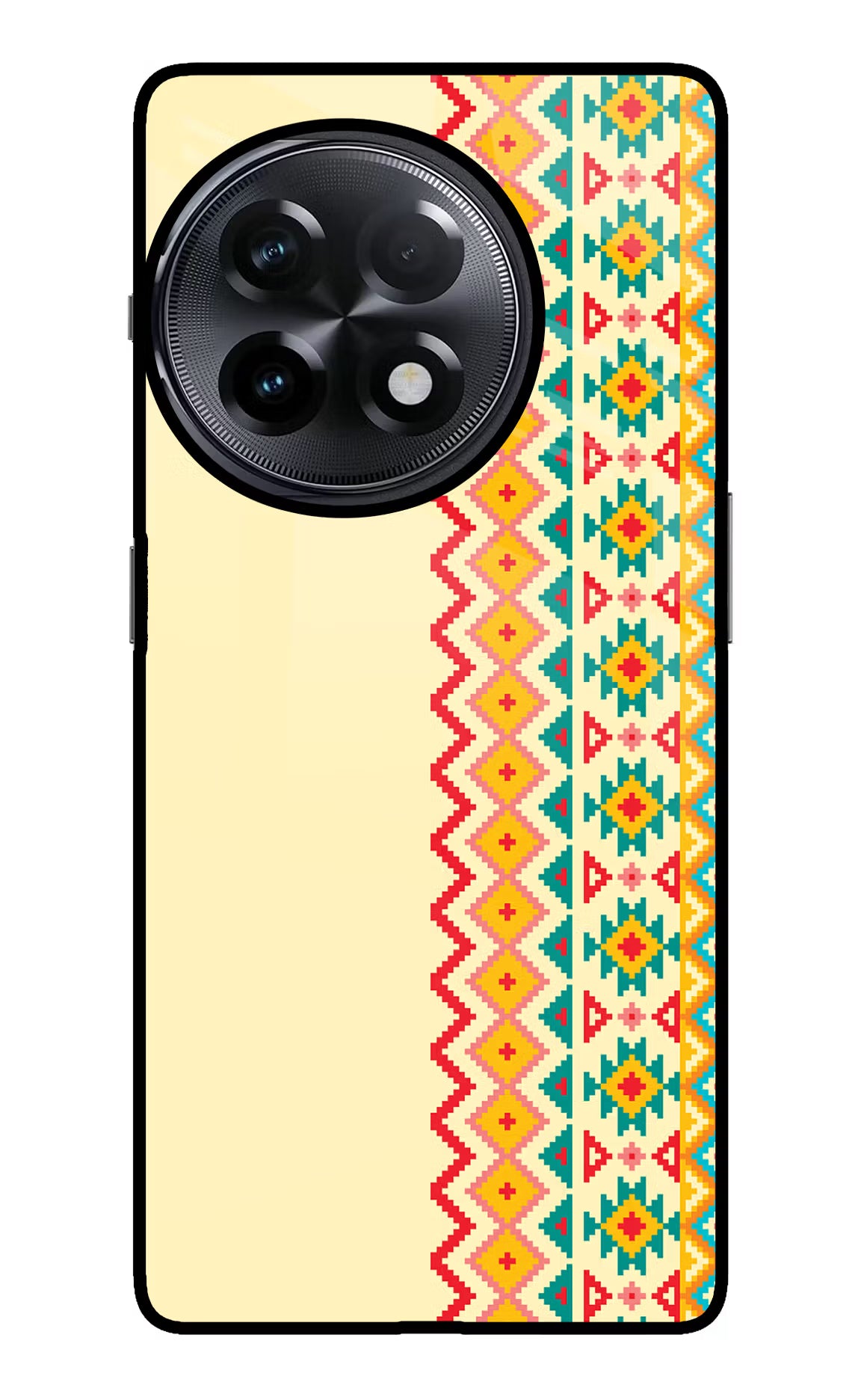 Ethnic Seamless OnePlus 11R Glass Case Back Cover by Casekaro