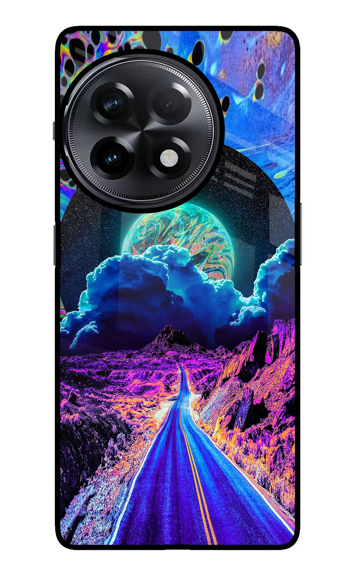 Psychedelic Painting OnePlus 11R Glass Case Back Cover by Casekaro