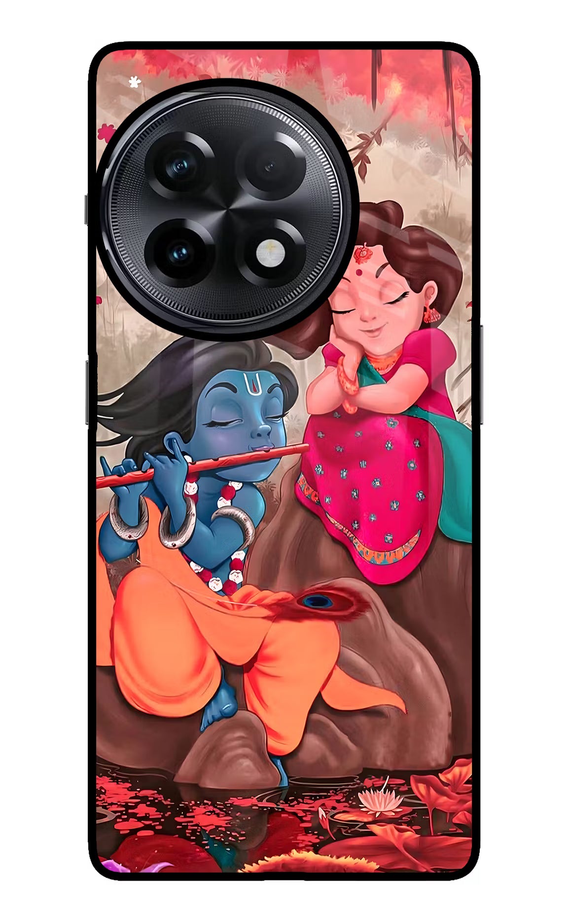 Radhe Krishna OnePlus 11R Glass Case Back Cover by Casekaro