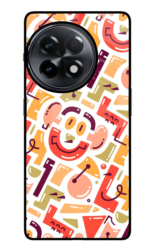 Doodle Pattern OnePlus 11R Glass Case