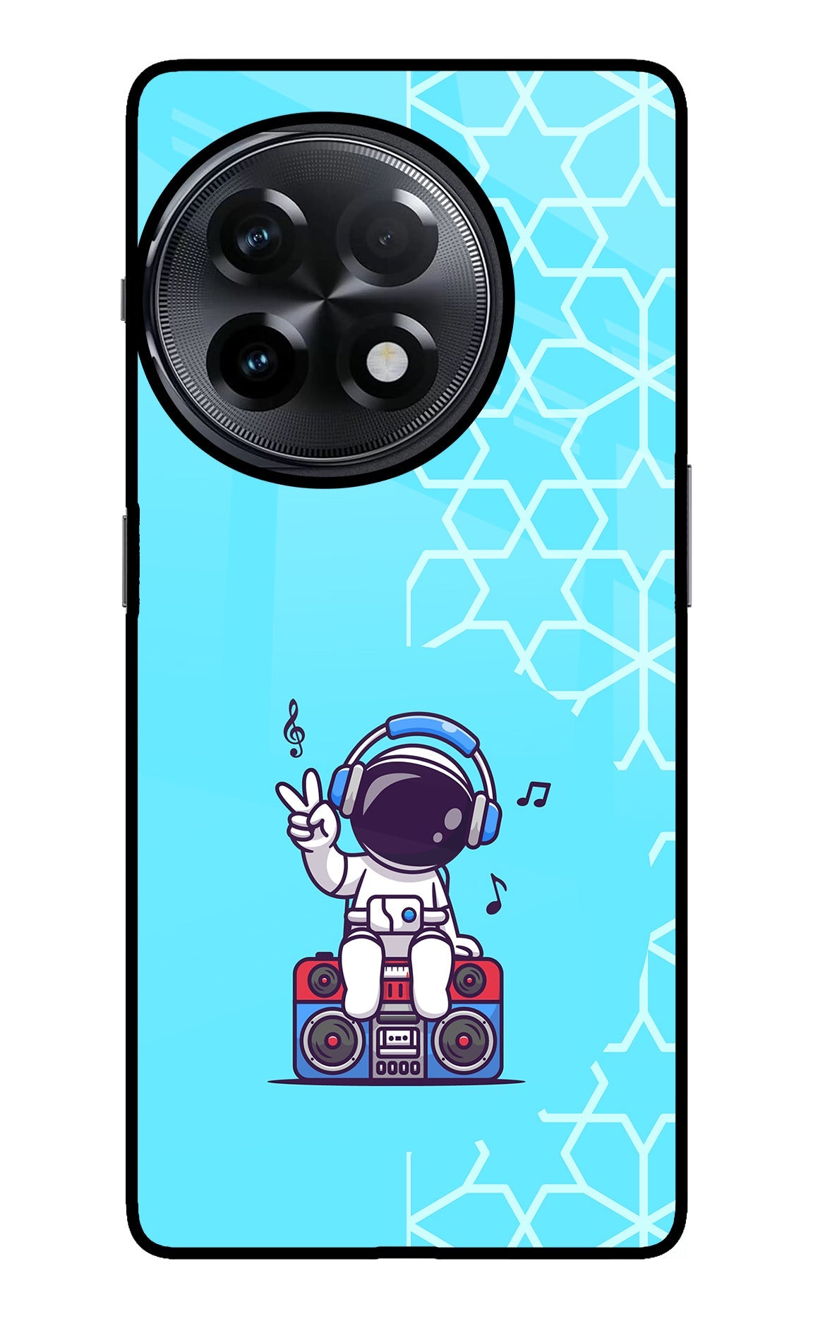 Cute Astronaut Chilling OnePlus 11R Glass Case