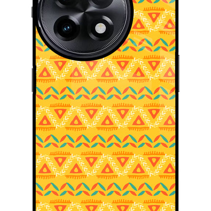 Tribal Pattern OnePlus 11R Glass Case Back Cover by Casekaro