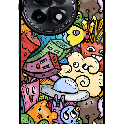 Veggie Doodle OnePlus 11R Glass Case