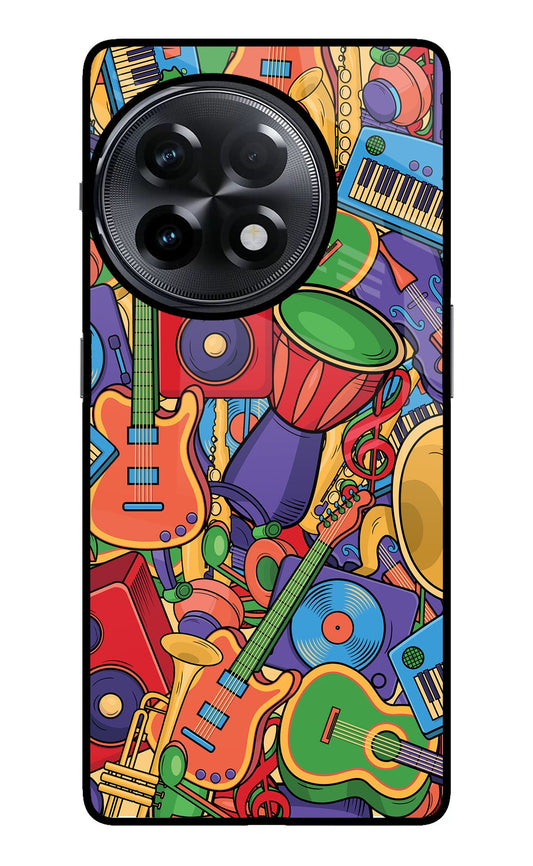 Music Instrument Doodle OnePlus 11R Glass Case