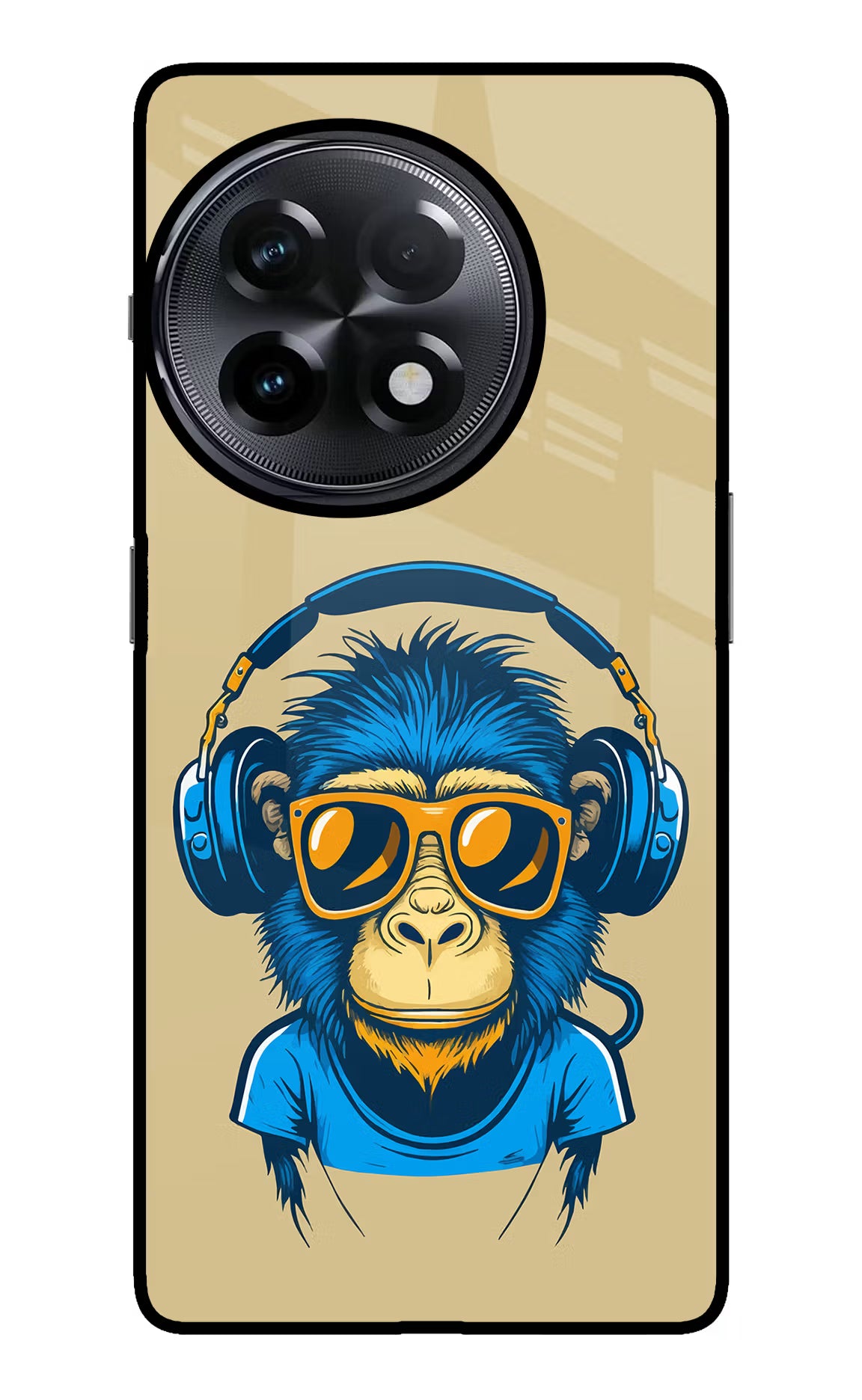 Monkey Headphone OnePlus 11R Glass Case Back Cover by Casekaro