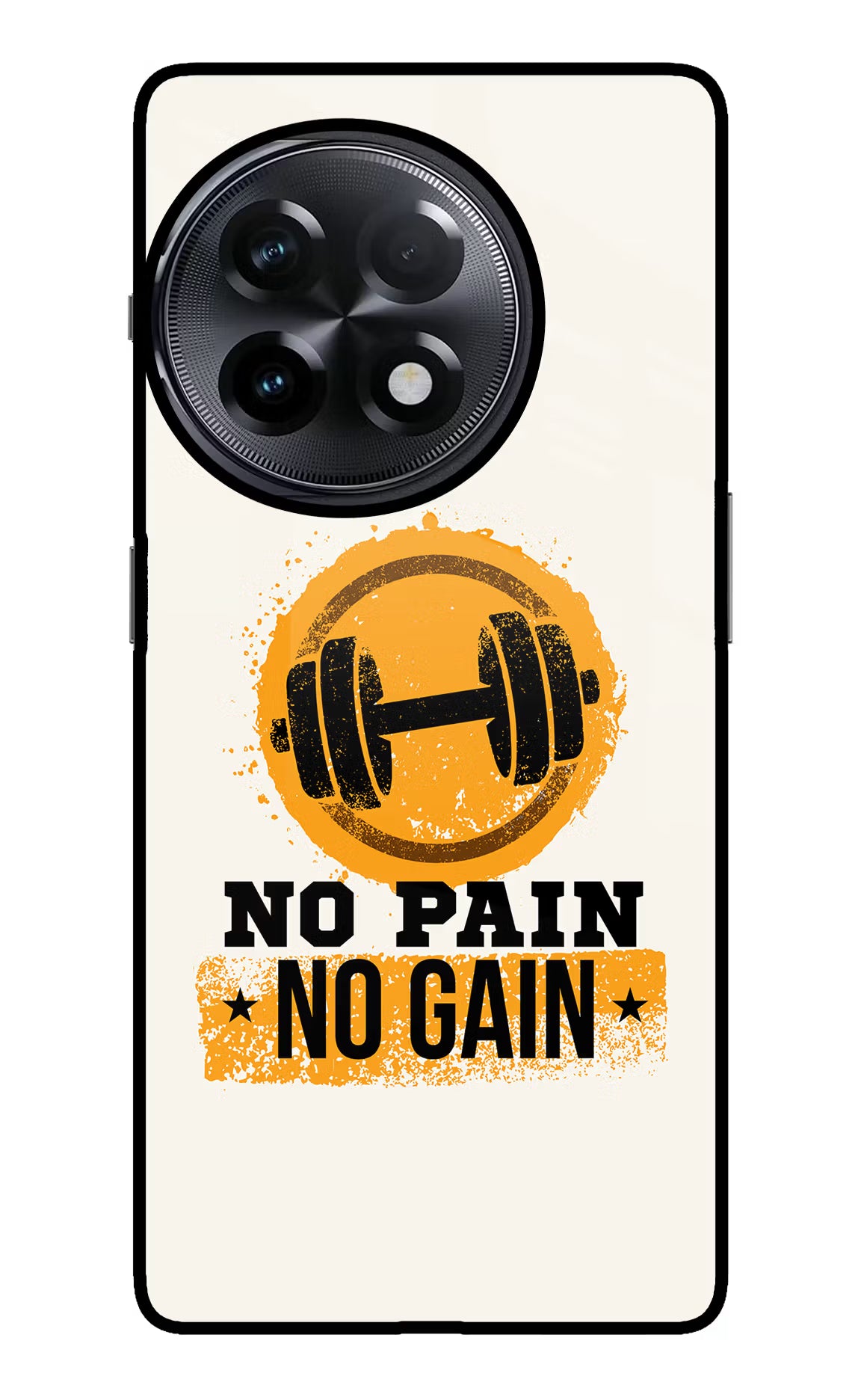 No Pain No Gain OnePlus 11R Glass Case Back Cover by Casekaro