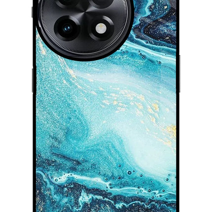 Blue Glitter Marble OnePlus 11R Glass Case
