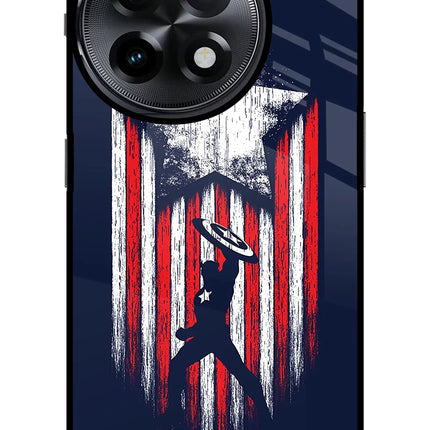 Captain America Marvel Art OnePlus 11R Glass Case