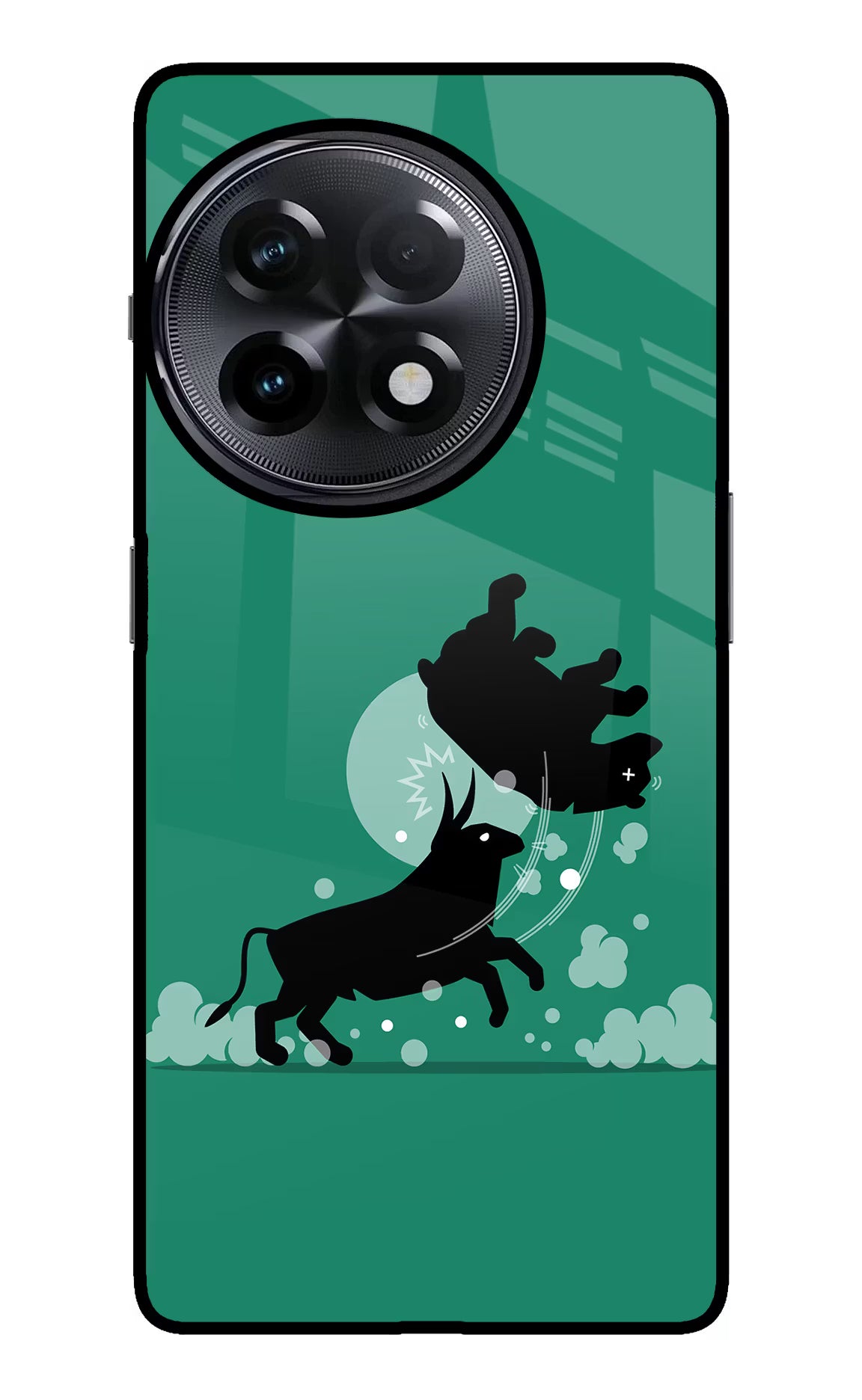 Bull Conqueror OnePlus 11R Glass Case Back Cover by Casekaro