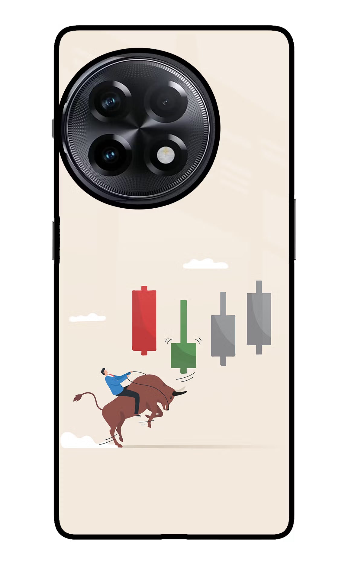Bull Trading Momentum OnePlus 11R Glass Case Back Cover by Casekaro