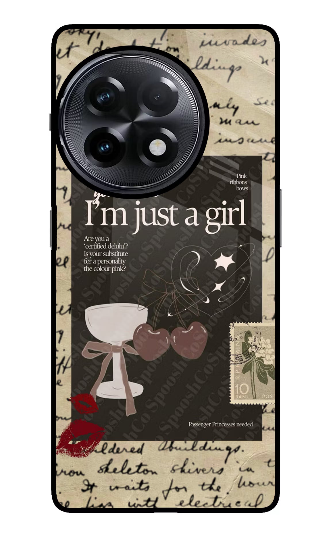 I am just a girl OnePlus 11R Glass Case Back Cover by Casekaro