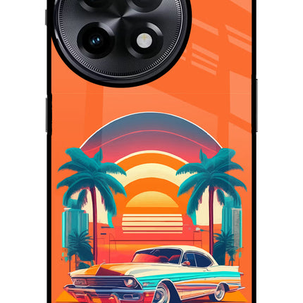 Palm Drive 80s OnePlus 11R Glass Case