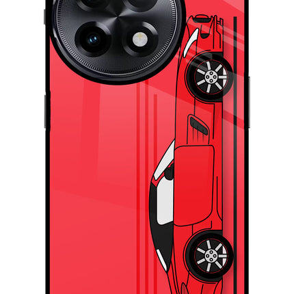 Red Velocity OnePlus 11R Glass Case