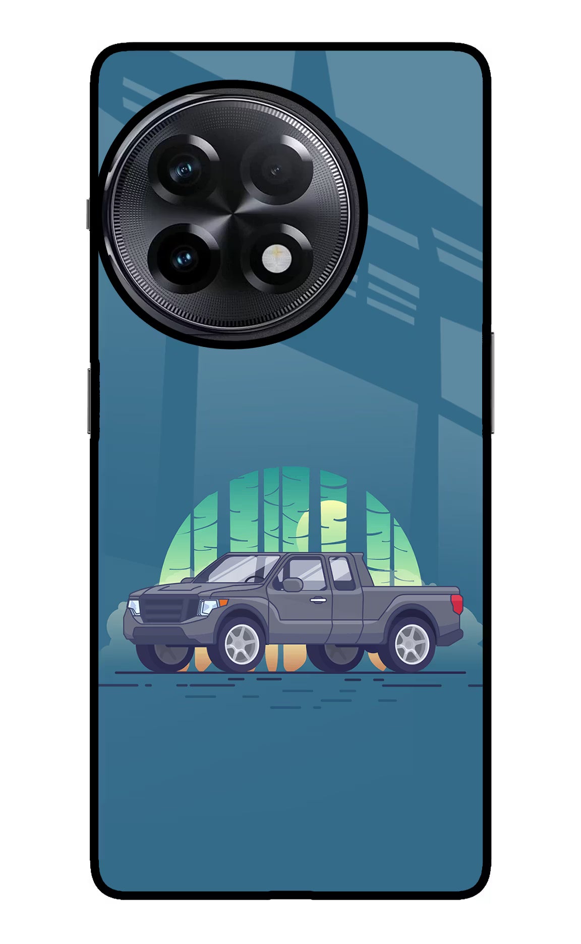 Retro Garage Vibe OnePlus 11R Glass Case Back Cover by Casekaro