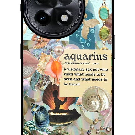 Aquarius Zodiac OnePlus 11R Glass Case Back Cover by Casekaro
