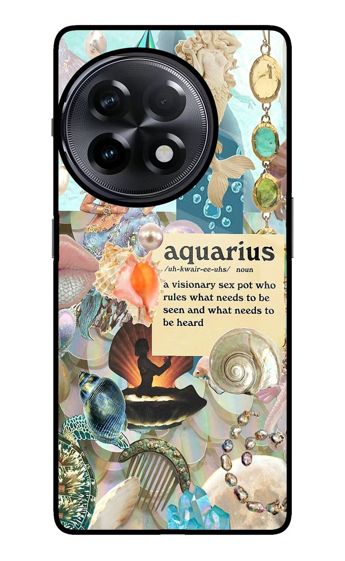 Aquarius Zodiac OnePlus 11R Glass Case Back Cover by Casekaro