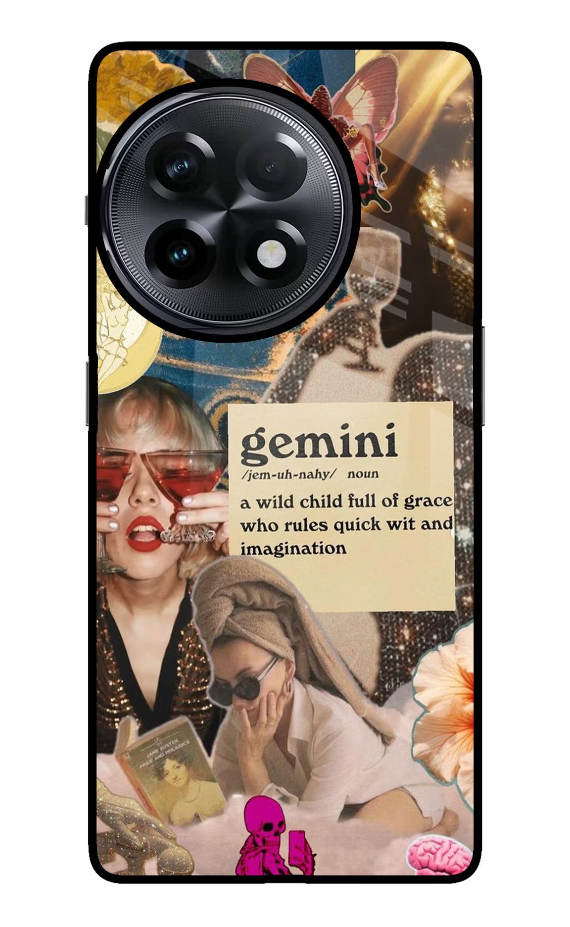 Gemini Zodiac OnePlus 11R Glass Case Back Cover by Casekaro