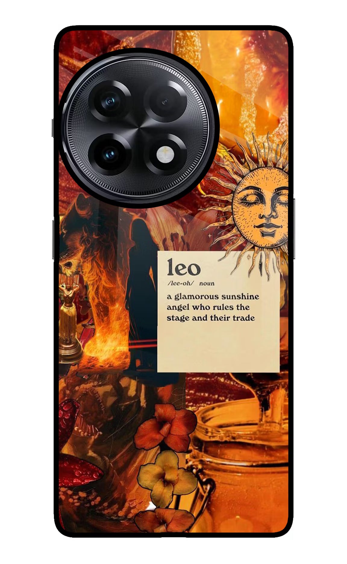 Leo Zodiac OnePlus 11R Glass Case Back Cover by Casekaro