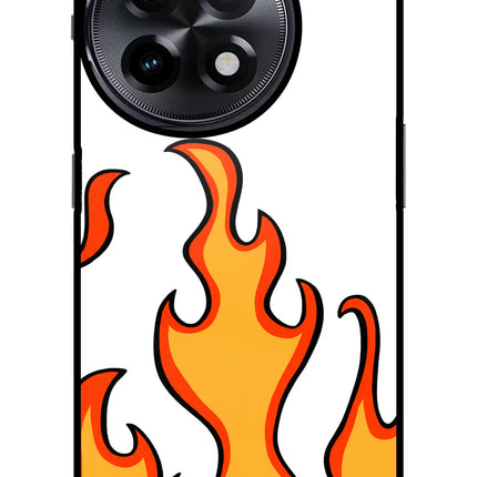 Fired Up – White OnePlus 11R Glass Case