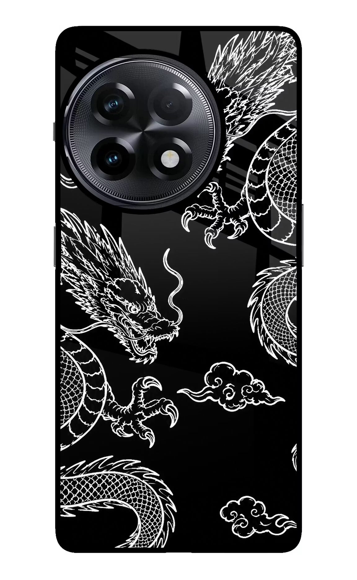 Twin Dragons OnePlus 11R Glass Case Back Cover by Casekaro