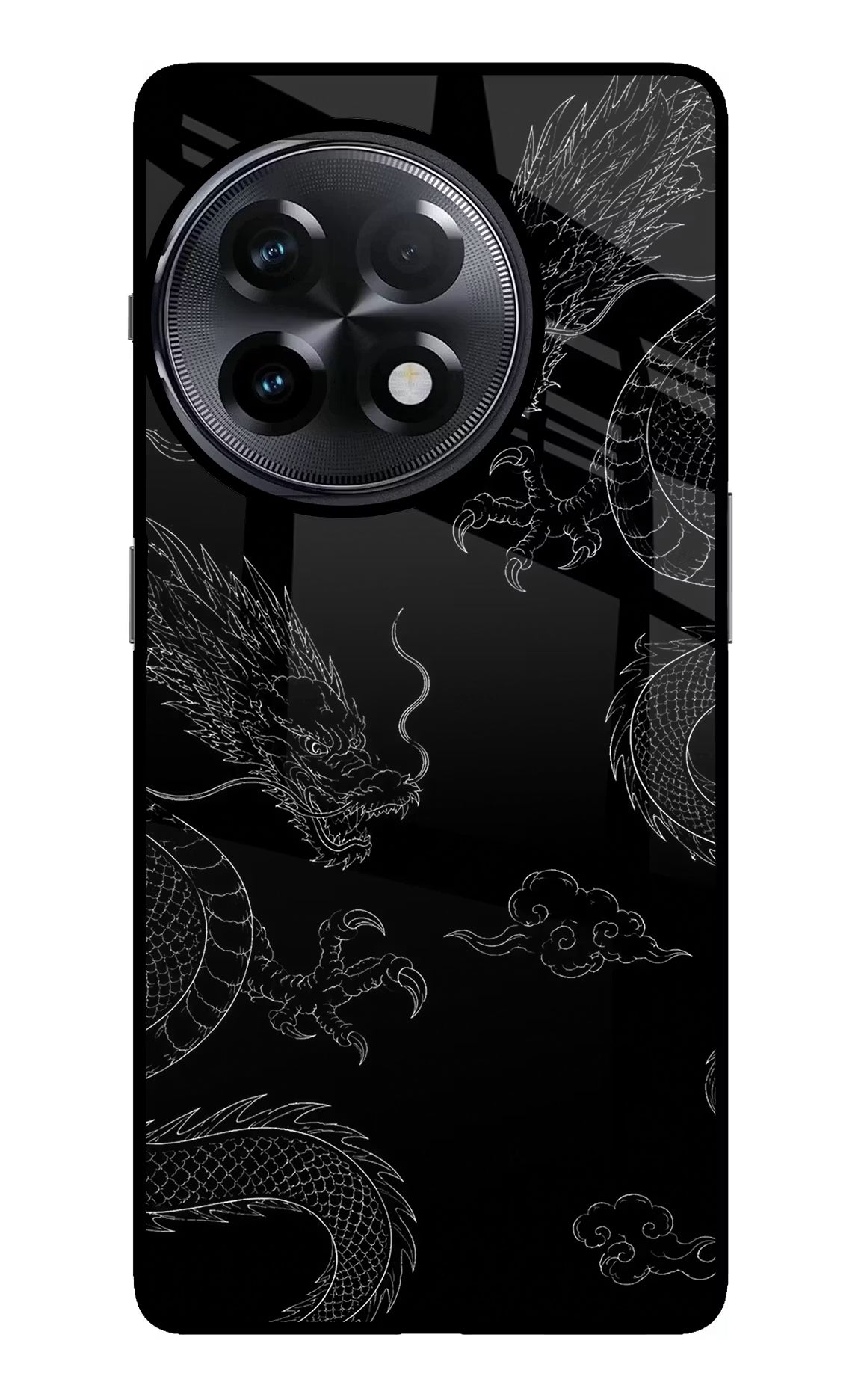 Twin Dragons OnePlus 11R Glass Case Back Cover by Casekaro