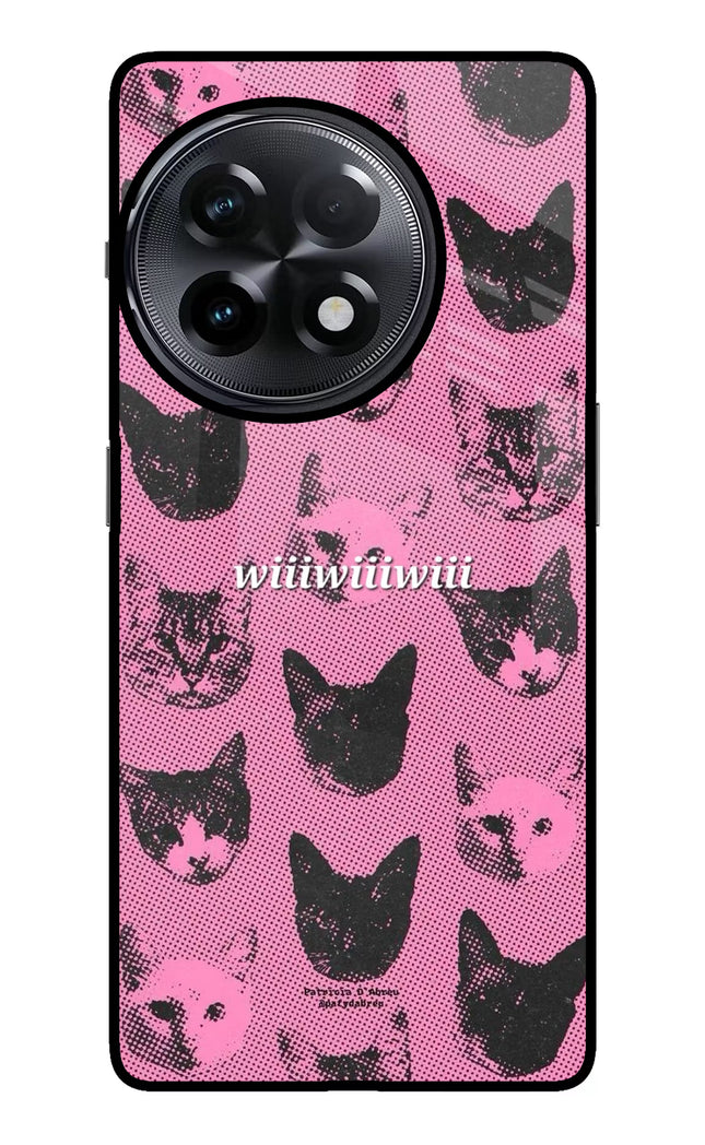 Pink Cats OnePlus 11R Glass Case