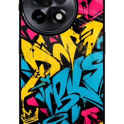 Graffiti Vibe OnePlus 11R Glass Case Back Cover by Casekaro
