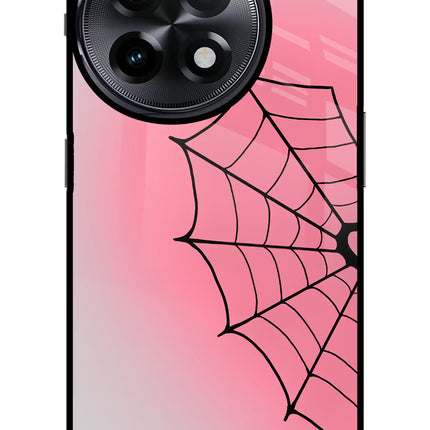 Pink Web OnePlus 11R Glass Case