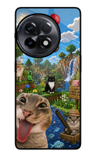 Minecraft Cat Chaos OnePlus 11R Glass Case