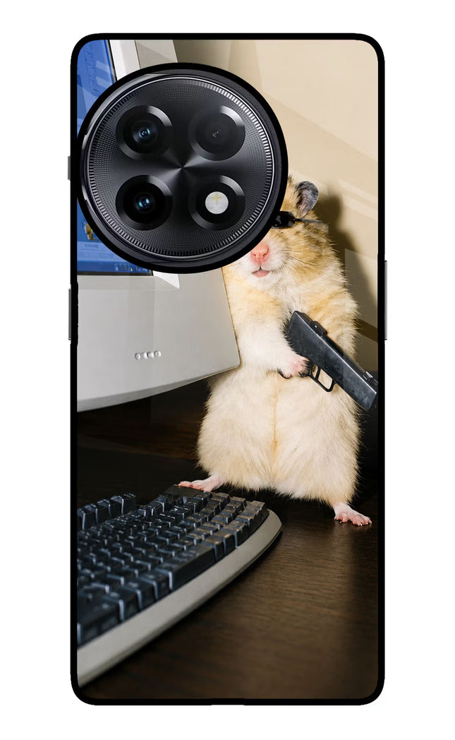 Hacker Hamster OnePlus 11R Glass Case