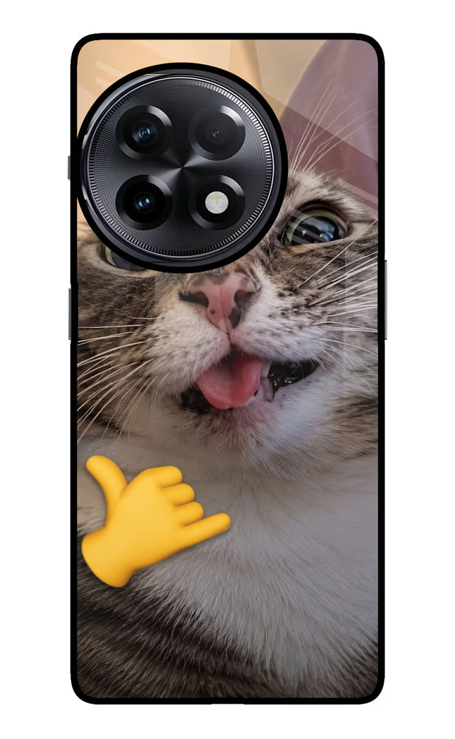 Silly Cat Call OnePlus 11R Glass Case