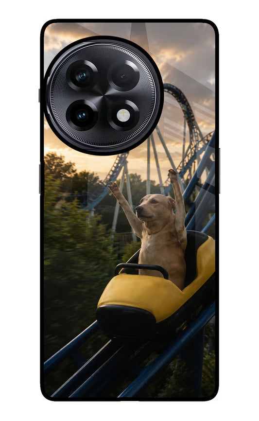 Rollercoaster Dog OnePlus 11R Glass Case