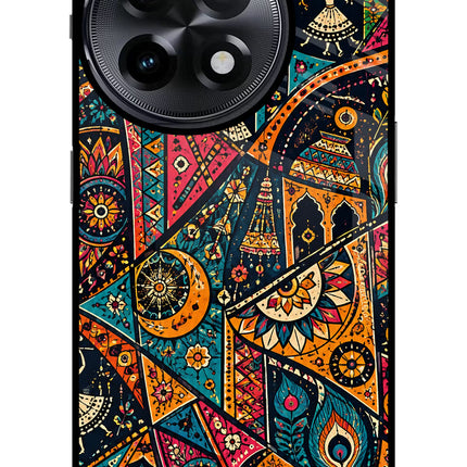 Folk Print OnePlus 11R Glass Case