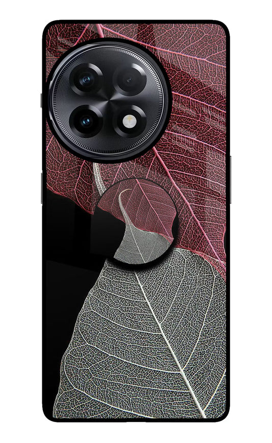 Leaf Pattern OnePlus 11R Glass Case