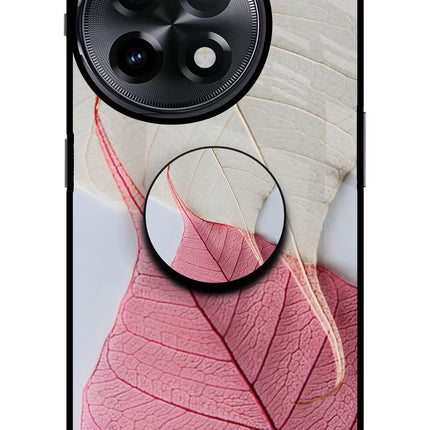 White Pink Leaf OnePlus 11R Glass Case