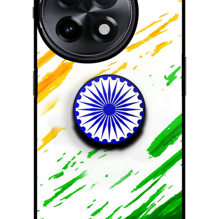 Indian Flag Ashoka Chakra OnePlus 11R Glass Case