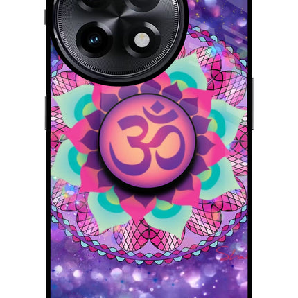 Om Purple OnePlus 11R Glass Case