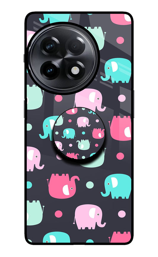 Baby Elephants OnePlus 11R Glass Case